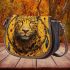 yellow panther and dream catcher Saddle Bag
