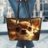 A Gallery of Cute Dogs Leather Tote Bag