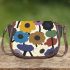 Mushroom in bold flat colors like blue Saddle Bag, Totes, Crossbody, Purse: Bag Gift Idea for Girlfriend, Sitter, Birthday, Women ,Daughter, Mama, Ladies