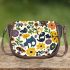 Pattern of flowers and mushroom dogs cats Saddle Bag, Totes, Crossbody, Purse: Bag Gift Idea for Girlfriend, Sitter, Birthday, Women ,Daughter, Mama, Ladies