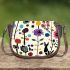 Pattern of flowers dogs cats mushrooms Saddle Bag, Totes, Crossbody, Purse: Bag Gift Idea for Girlfriend, Sitter, Birthday, Women ,Daughter, Mama, Ladies