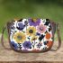 Pattern of flowers maru aronson different colors Saddle Bag, Totes, Crossbody, Purse: Bag Gift Idea for Girlfriend, Sitter, Birthday, Women ,Daughter, Mama, Ladies