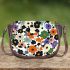 Pattern of flowers maru aronson different colors Saddle Bag, Totes, Crossbody, Purse: Bag Gift Idea for Girlfriend, Sitter, Birthday, Women ,Daughter, Mama, Ladies