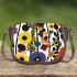 Pattern of flowers maru aronson different colors Saddle Bag, Totes, Crossbody, Purse: Bag Gift Idea for Girlfriend, Sitter, Birthday, Women ,Daughter, Mama, Ladies