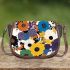 Pattern of flowers maru aronson different colors Saddle Bag, Totes, Crossbody, Purse: Bag Gift Idea for Girlfriend, Sitter, Birthday, Women ,Daughter, Mama, Ladies