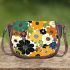 Flowers in the style of maru aronson colors Saddle Bag, Totes, Crossbody, Purse: Bag Gift Idea for Girlfriend, Sitter, Birthday, Women ,Daughter, Mama, Ladies