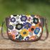 Pattern of flowers maru aronson different colors Saddle Bag, Totes, Crossbody, Purse: Bag Gift Idea for Girlfriend, Sitter, Birthday, Women ,Daughter, Mama, Ladies