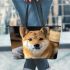 A Shiba Inu Story 4 Leather Tote Bag