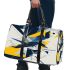 Abstract art vector design featuring a sliding bird 3d travel bag