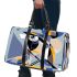 Abstract art vector design featuring a sliding bird 3d travel bag