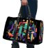 Abstract cityscape made of geometric shapes 3d travel bag