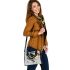Abstract composition featuring various geometric shapes shoulder handbag