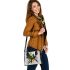 Abstract composition featuring various geometric shapes shoulder handbag