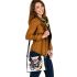 Abstract composition of circles and lines shoulder handbag