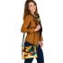 Abstract composition of circles and lines in the style shoulder handbag