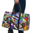 Abstract composition of circular shapes and lines 3d travel bag