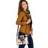 Abstract composition of colorful circles and lines shoulder handbag