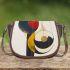 Abstract composition of two spheres saddle bag