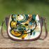 Abstract composition with geometric shapes saddle bag