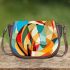 Abstract cubist fox geometric shapes saddle bag
