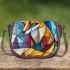 Abstract cubist fox geometric shapes saddle bag