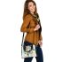 Abstract design with geometric shapes and organic forms shoulder handbag