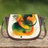 Abstract design with organic shapes and splashes saddle bag