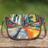 Abstract futuristic vector illustration of an urban cityscape saddle bag