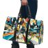 Abstract futuristic vector illustration of an urban cityscape 3d travel bag
