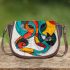 Abstract graffiti minimalist style saddle bag