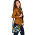 Abstract graffiti shapes and lines in blue shoulder handbag