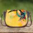 Abstract modern painting of an exotic bird saddle bag