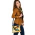 Abstract modern painting of an exotic bird shoulder handbag