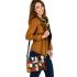 Abstract modern painting with geometric shapes and lines shoulder handbag