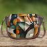 Abstract painting of an animal in the style of cubism saddle bag