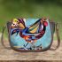 Abstract rooster with simple shapes and lines saddle bag