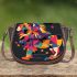 Abstract vector illustration of animal in colorful geometric shapes saddle bag