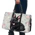 Adorable black rabbit with pink ears 3d travel bag