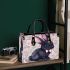 Adorable black rabbit with pink ears small handbag