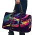 An artistic illustration of a frog in vibrant colors 3d travel bag