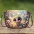 Baby bee and flowers and butterflies 3d saddle bag