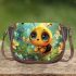 Baby bee and flowers and butterflies 3d saddle bag