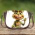 baby grinchy smile and dancing dogs Saddle Bag Saddle Bag