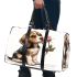 Beagle puppy holding a pink rose in its mouth 3d travel bag
