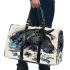 Beautiful black horse head with a white rose 3d travel bag