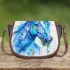 Beautiful blue horse painted in watercolor saddle bag