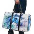 Beautiful blue horse painted in watercolor 3d travel bag