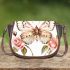 Beautiful butterfly with pink roses saddle bag