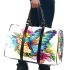 Beautiful colorful butterfly among flowers 3d travel bag