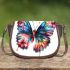 Beautiful colorful butterfly with flowers saddle bag